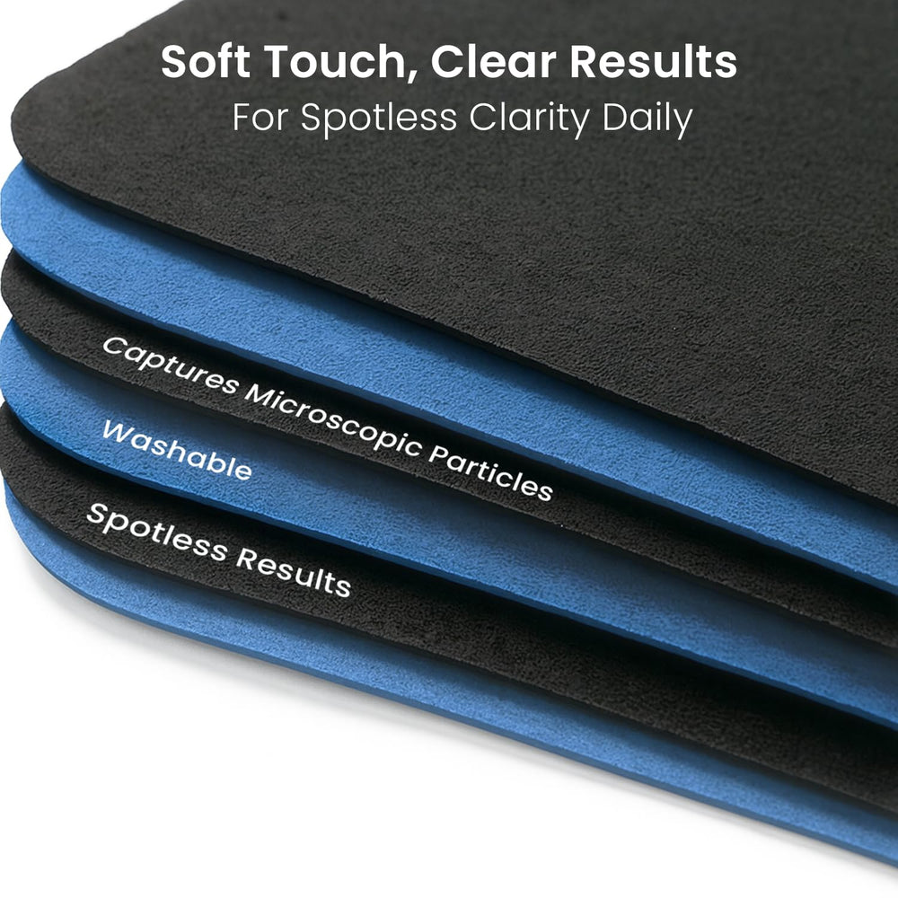 Cloth cleaning phone and tablet screen with EVEO microfiber cloth