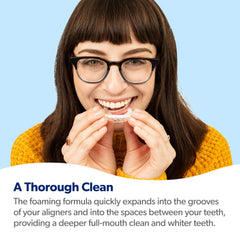 Foam applied to clear aligner tray