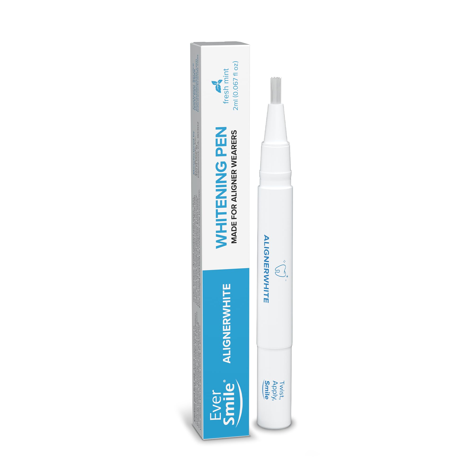 AlignerFresh foam packaging alongside whitening pen