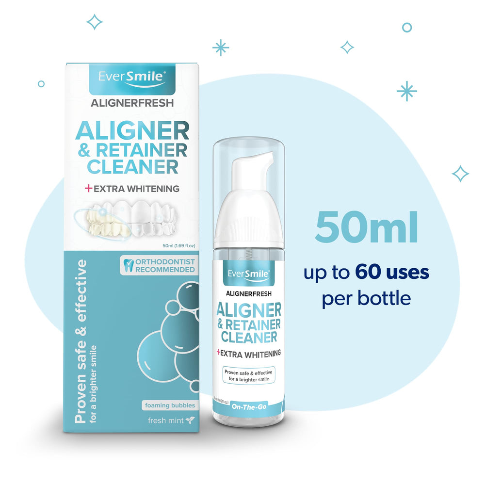 Aligners and retainers stayed clean and clear