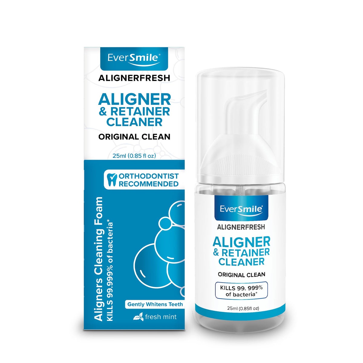 EverSmile AlignerFresh Original Clean Foam bottle and packaging