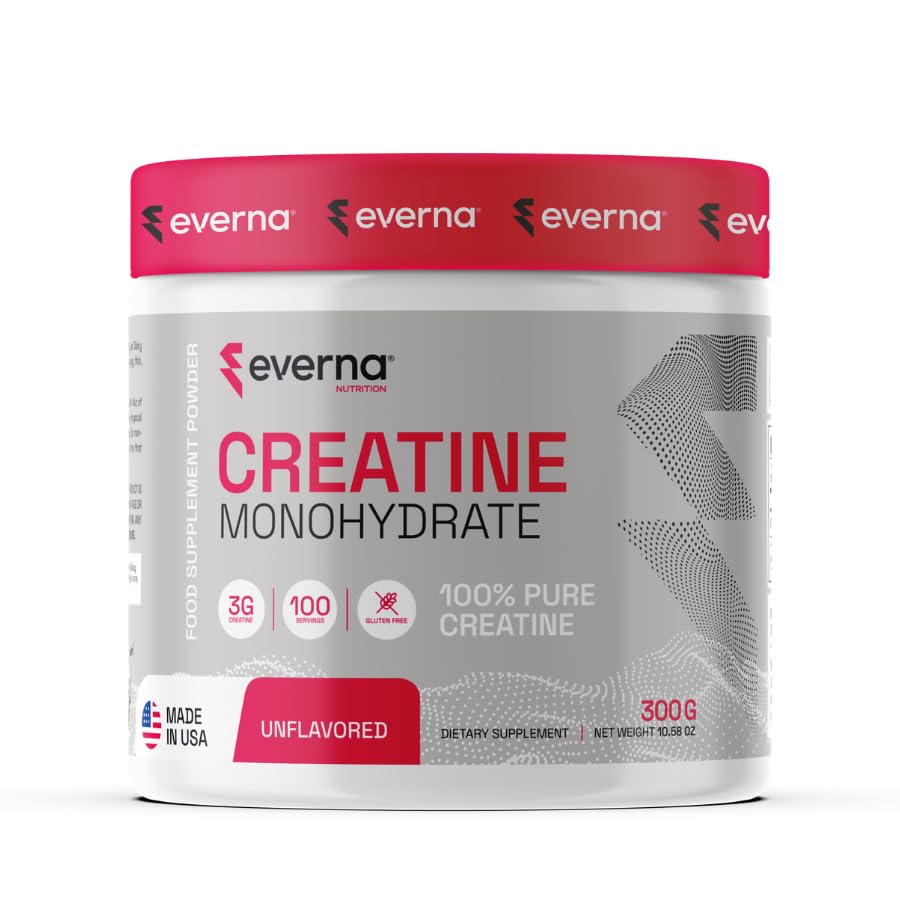 EVERNA Creatine Monohydrate powder container 300g Unflavored