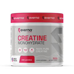 Close-up of EVERNA Creatine Monohydrate powder texture