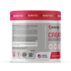 Serving scoop with EVERNA Creatine powder over glass