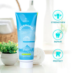Back of Evernamel Spearmint toothpaste packaging showing size and pack details