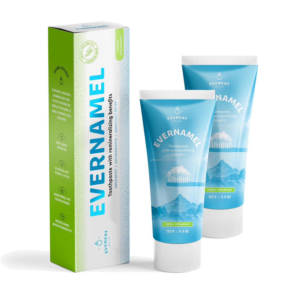 Front view of Evernamel toothpaste 4.3 oz Spearmint, Pack of 2