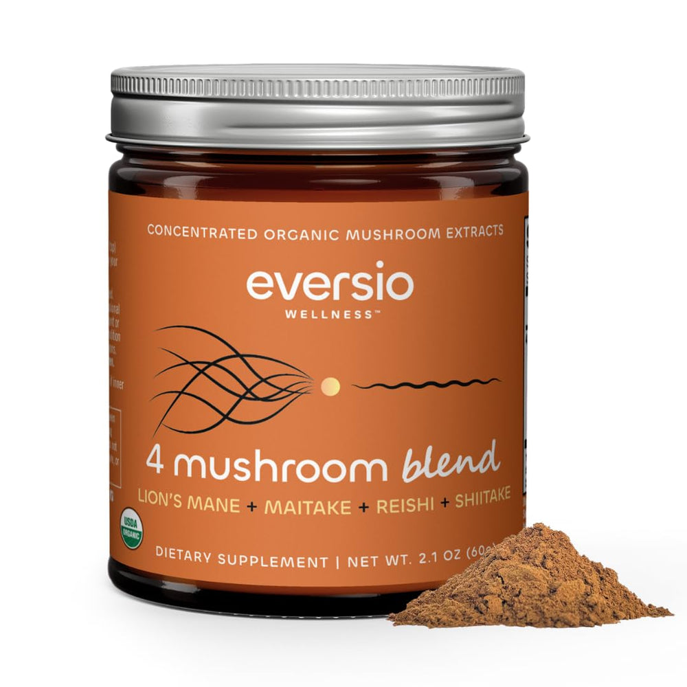 Eversio Wellness 4 Mushroom Blend 60g jar front label
