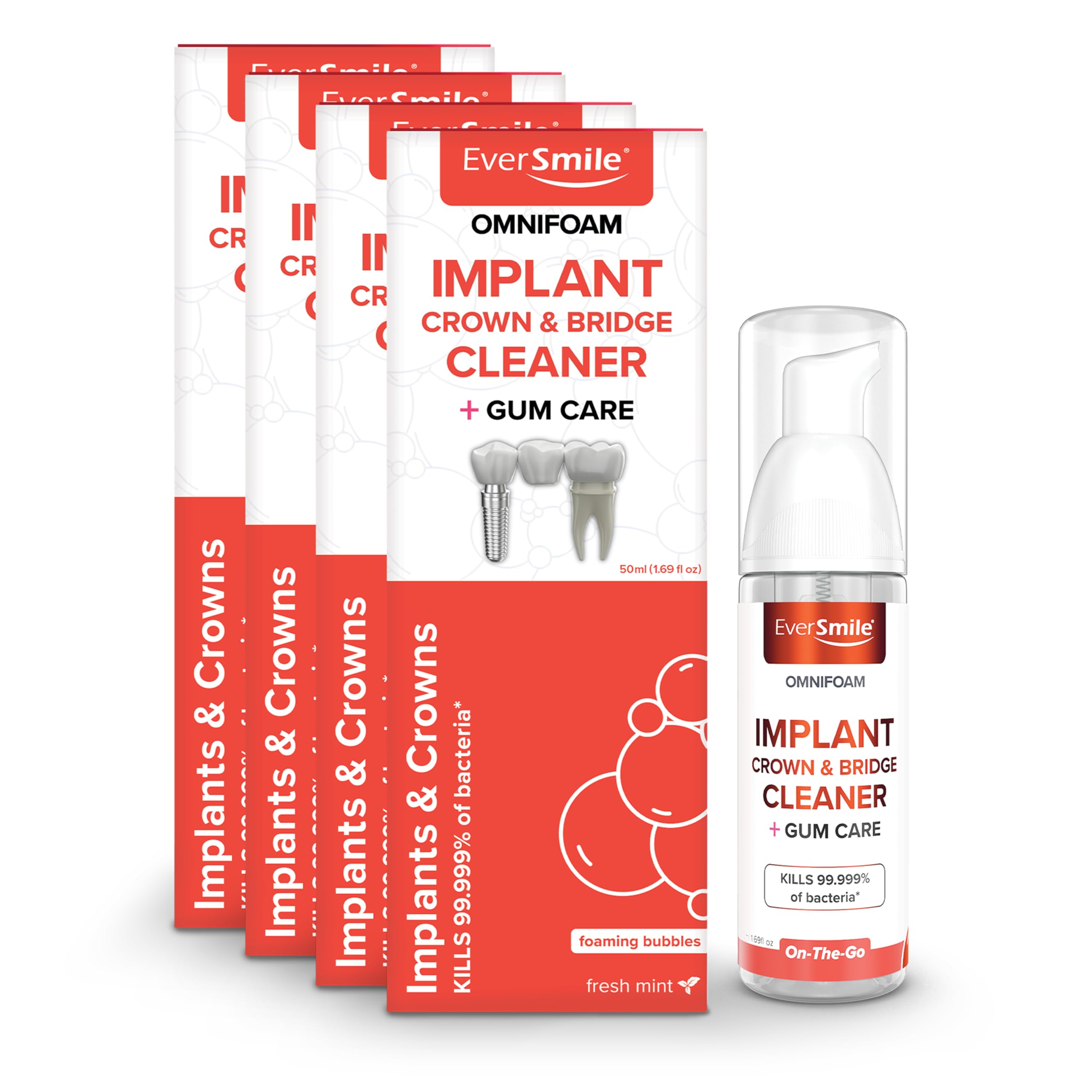 Eversmile OmniFoam dental cleaner – pack of 4, 50ml bottles