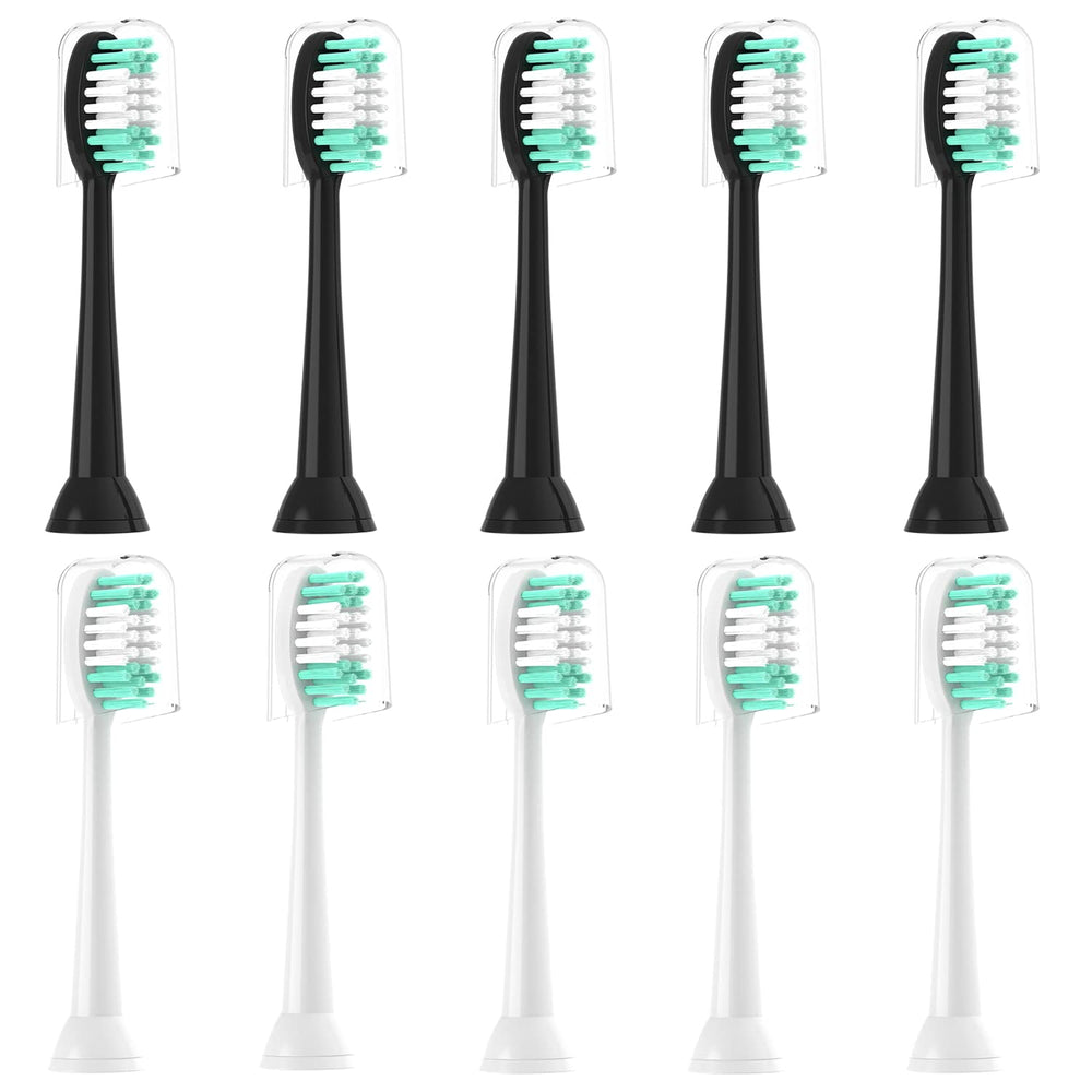 Front view of EVERYSTEP AquaSonic Black Series 10-pack replacement heads