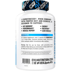 EVL L-Carnitine capsules ready to take between meals for sustained energy