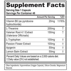 EVL RelaxMode bottle label showing vegan and non-GMO