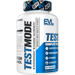 EVL TestMode packaging with logo and serving information