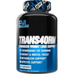 EVL Trans4orm Thermogenic Fat Burner bottle and label