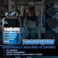 Trans4orm fat burner capsules on white background