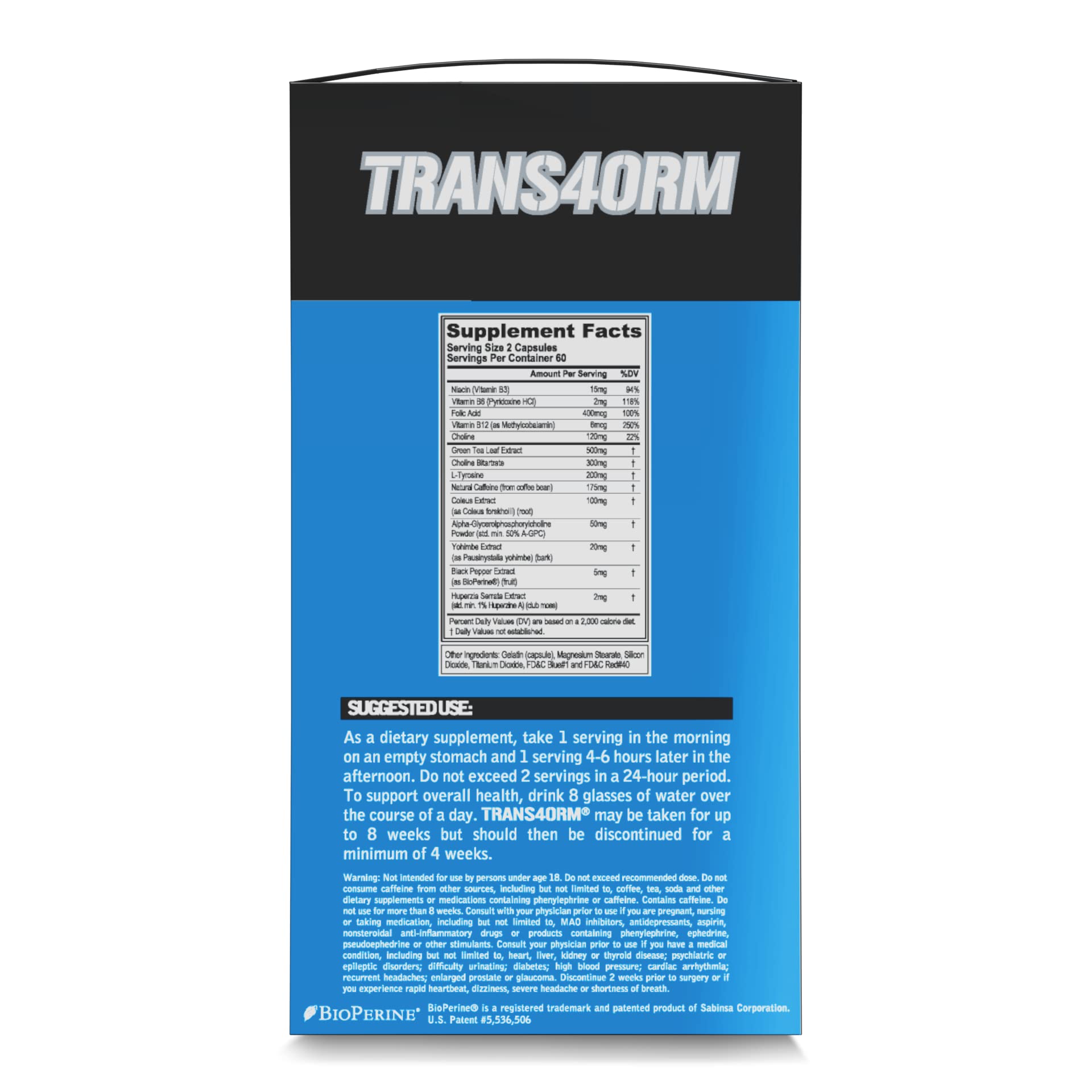 List of key ingredients with CLA, Carnitine, Garcinia Cambogia, Tyrosine and Yohimbe