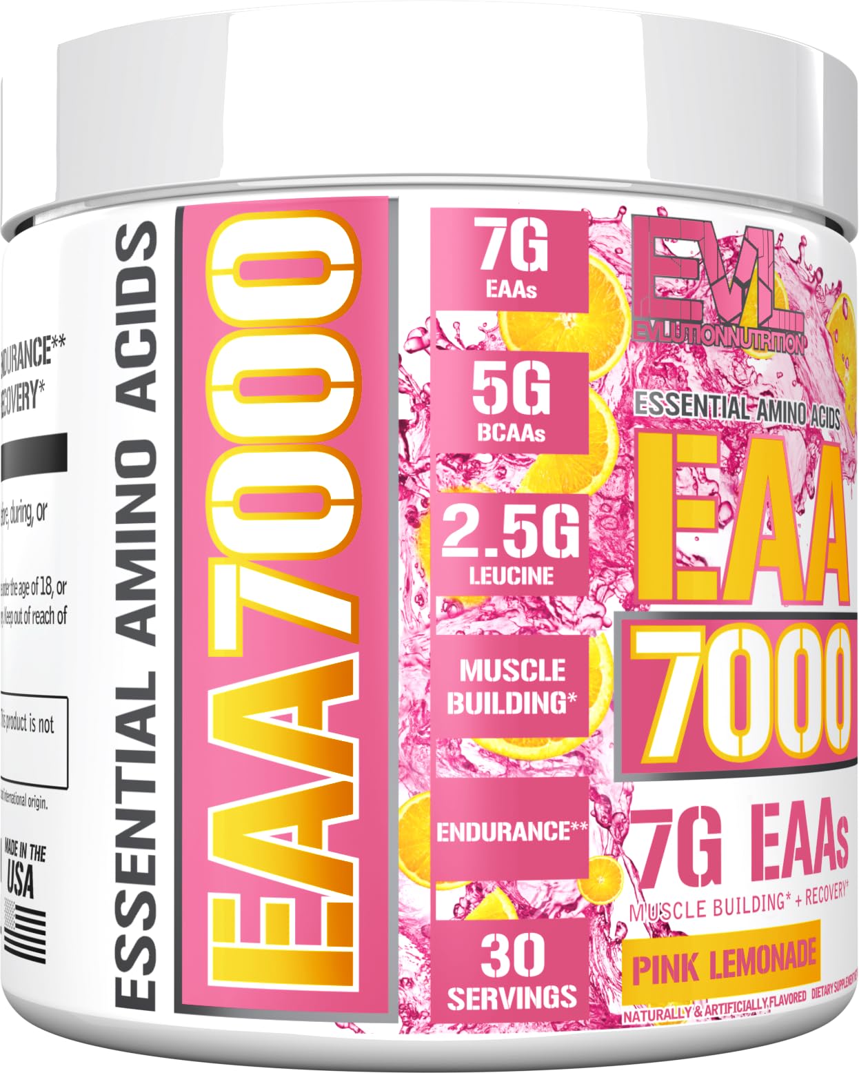 EAA7000 Pink Lemonade packaging displayed with 30 servings