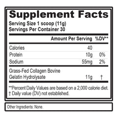 Back panel of Evlution Nutrition Collagen Peptides Powder bottle