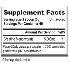 EVL Creatine 5000 label on bottle