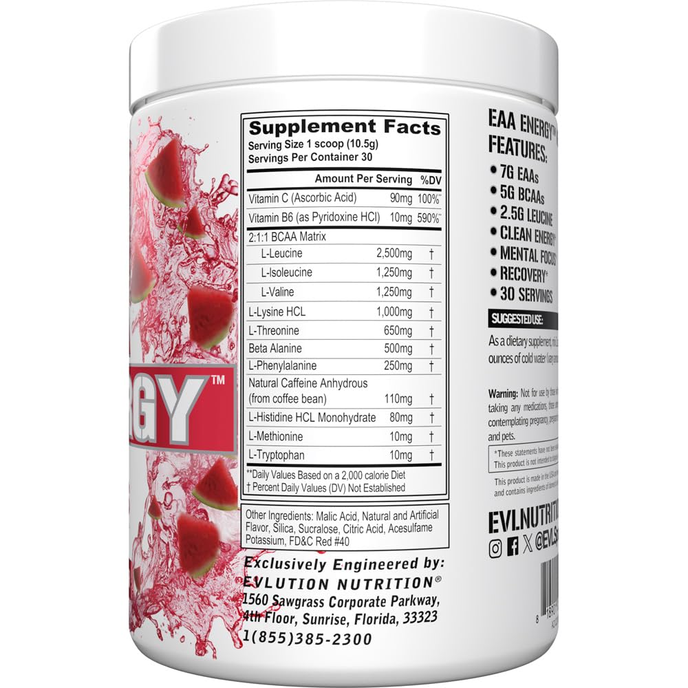 Scoop of EAA Energy Watermelon Splash powder