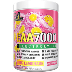 Evlution Nutrition EAA7000 + Electrolytes Pink Lemonade bottle front view