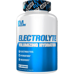 EVLution Nutrition Volumizing Electrolyte Hydration Tablets package and tablets (front view)