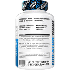 Vegan-friendly creatine pills in EVL bottle