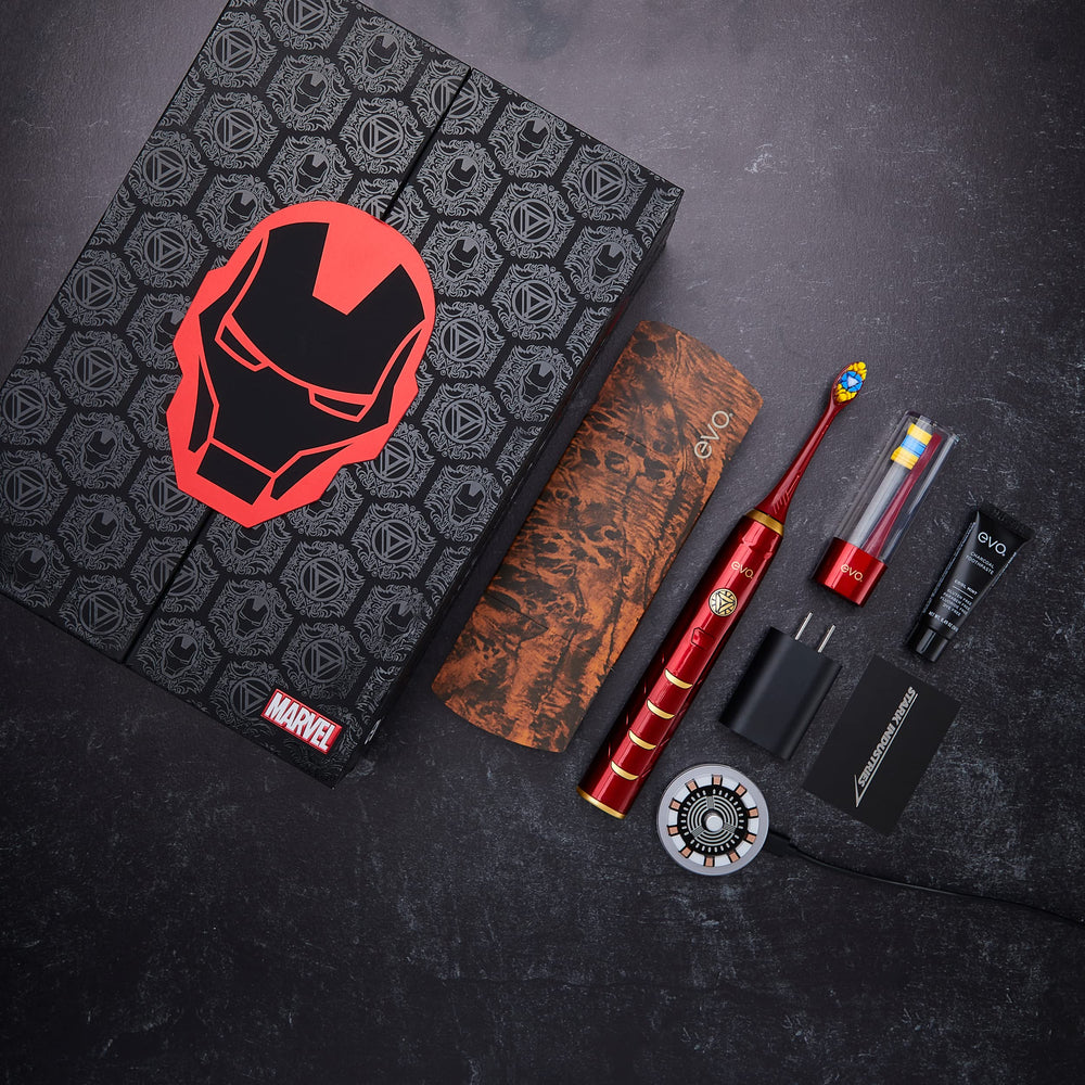 Collector's edition packaging with Iron Man Easter eggs and Marvel design