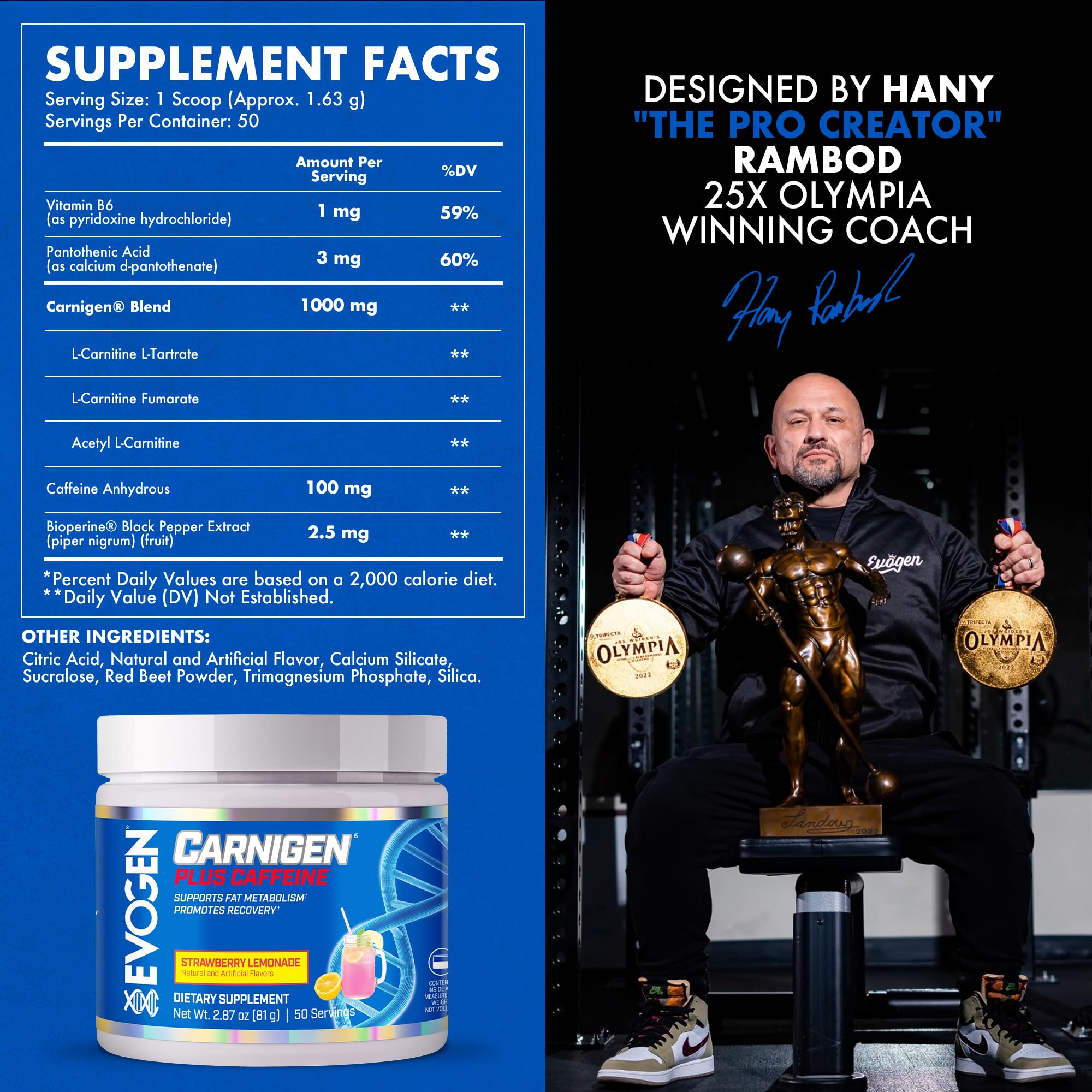 Evogen Carnigen Plus Caffeine mix-in glass illustrating ready-to-drink texture and energy