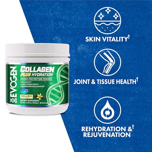 Close-up of grass-fed collagen peptides powder scoop