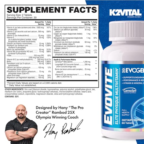 Close-up of Evovite capsules beside bottle