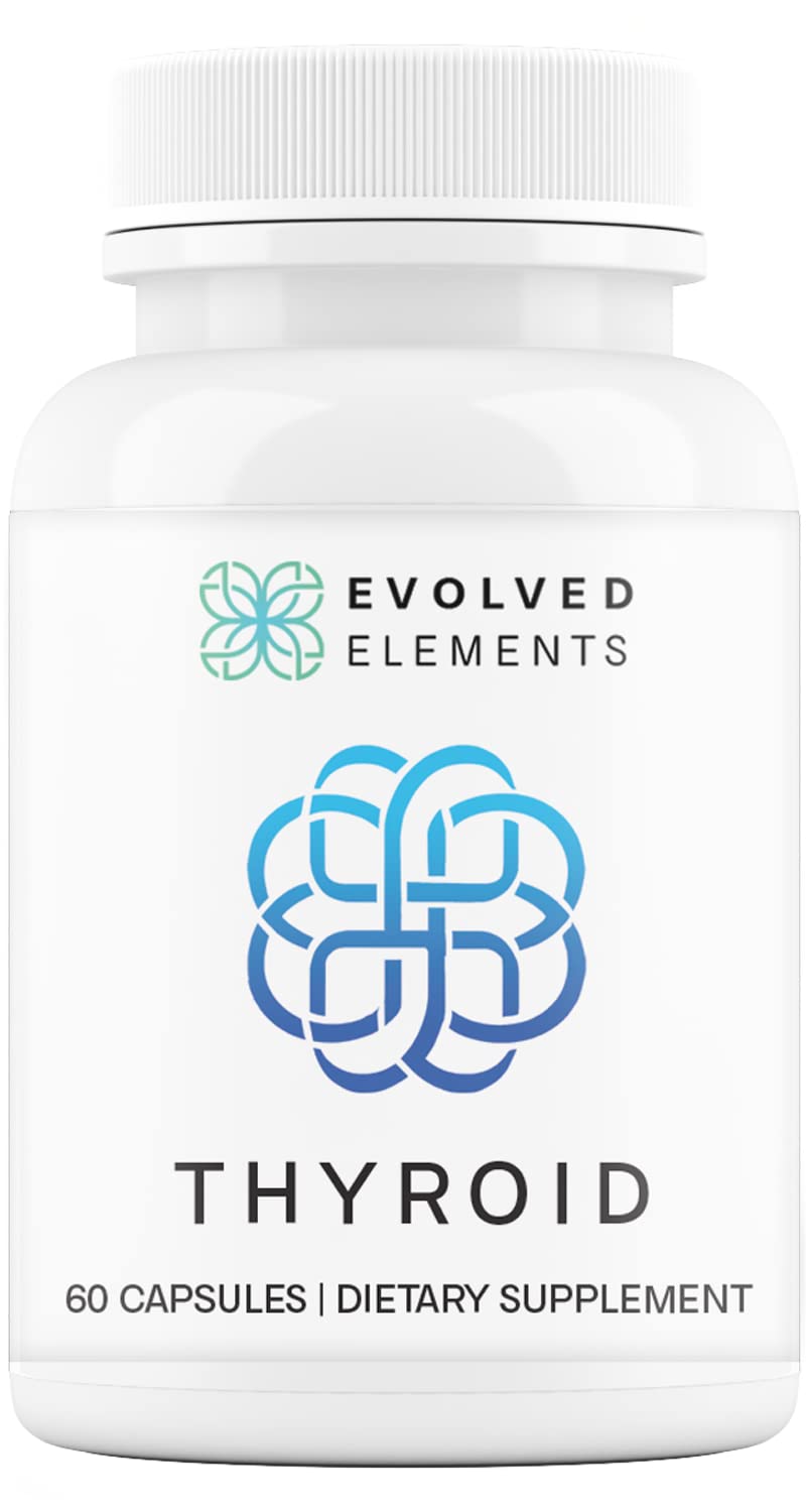 Evolved Elements Thyroid bottle featuring NZ-sourced raw grass-fed desiccated glandular
