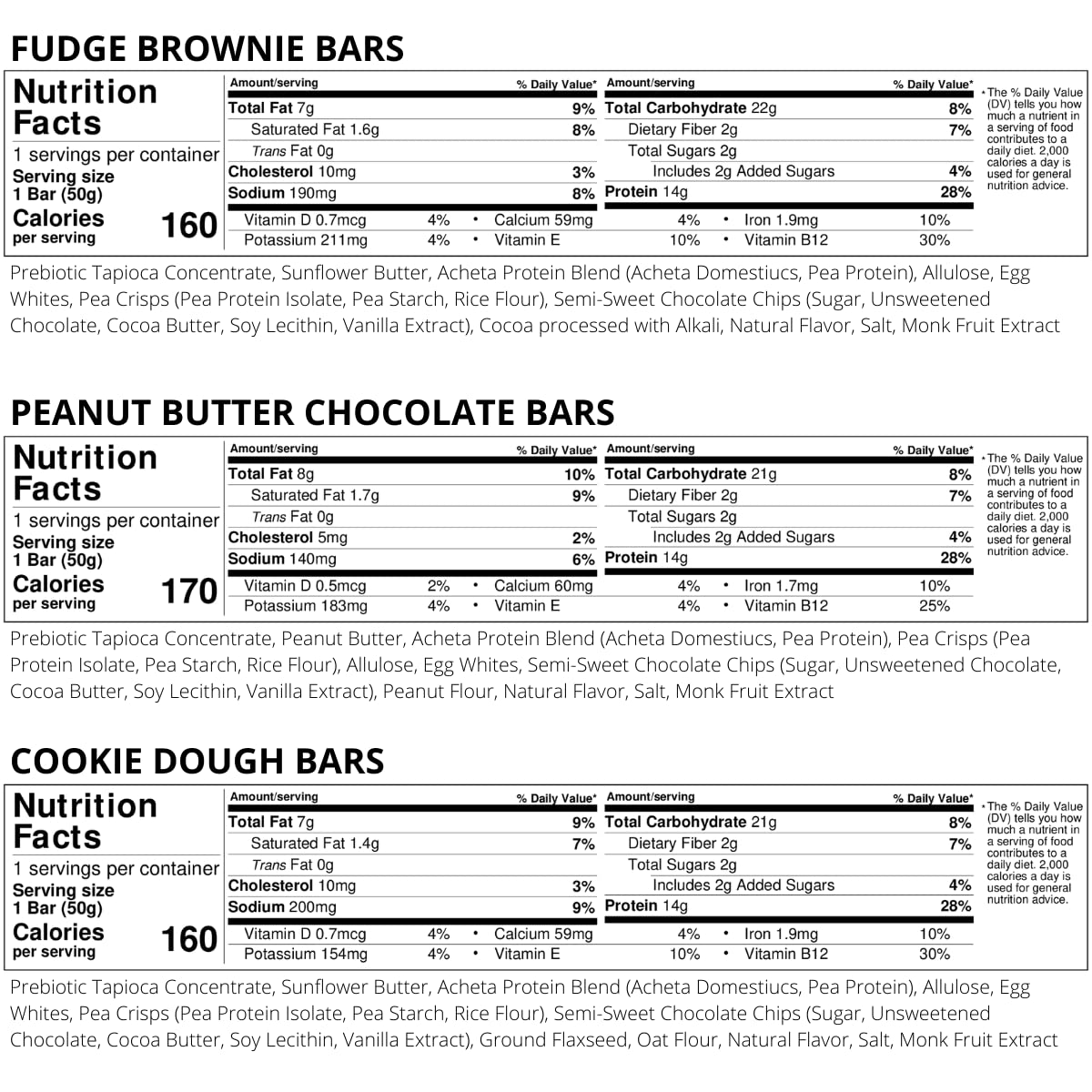 Exo packaging shows gluten-free and dairy-free labels for easy snacking.