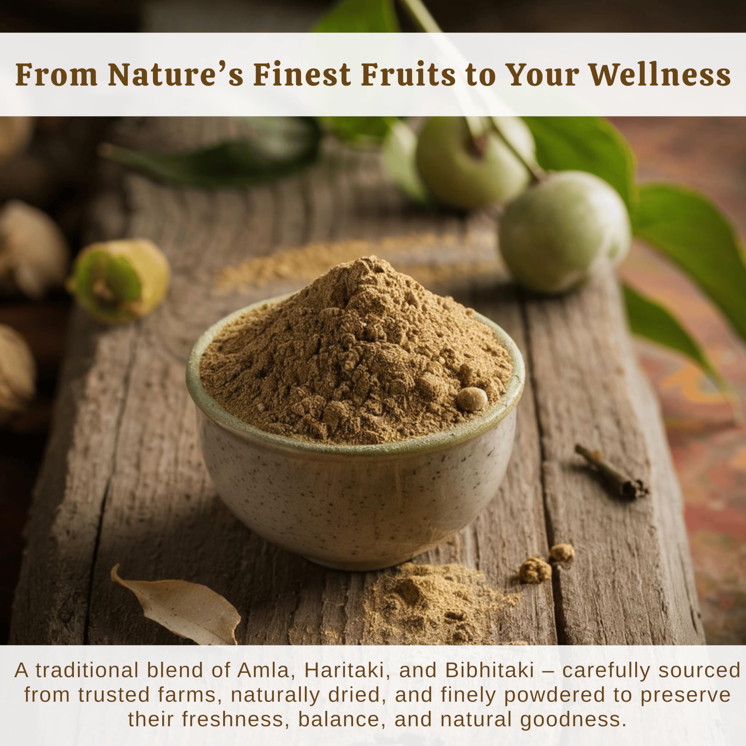 Close-up texture of Triphala powder