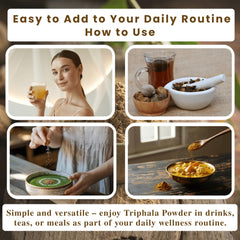 Measuring scoop with Triphala powder