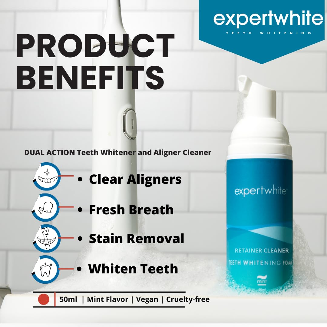 Foam cleaner being used to clean aligner tray