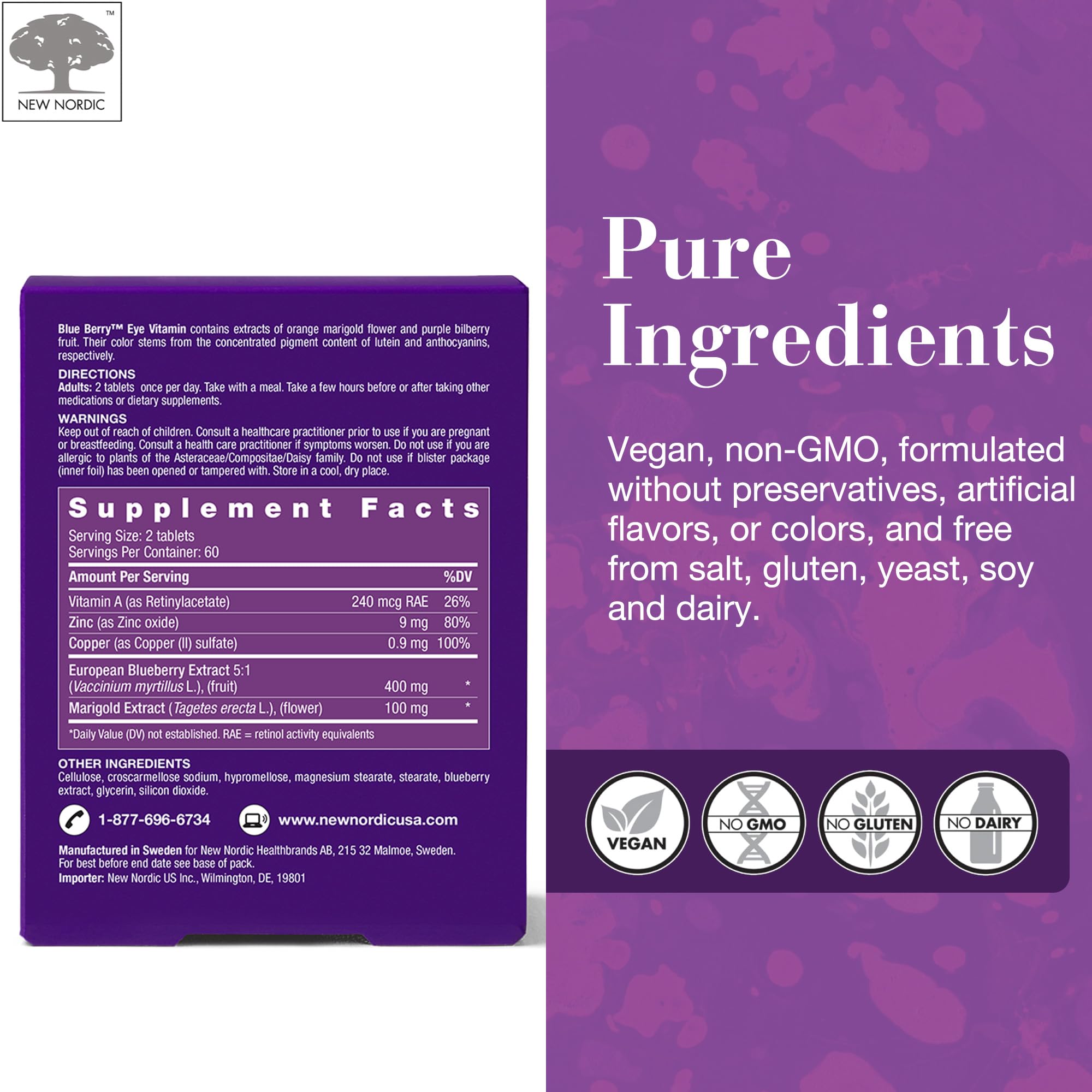 Graphic highlighting extra strength macular pigment support from blueberry extract