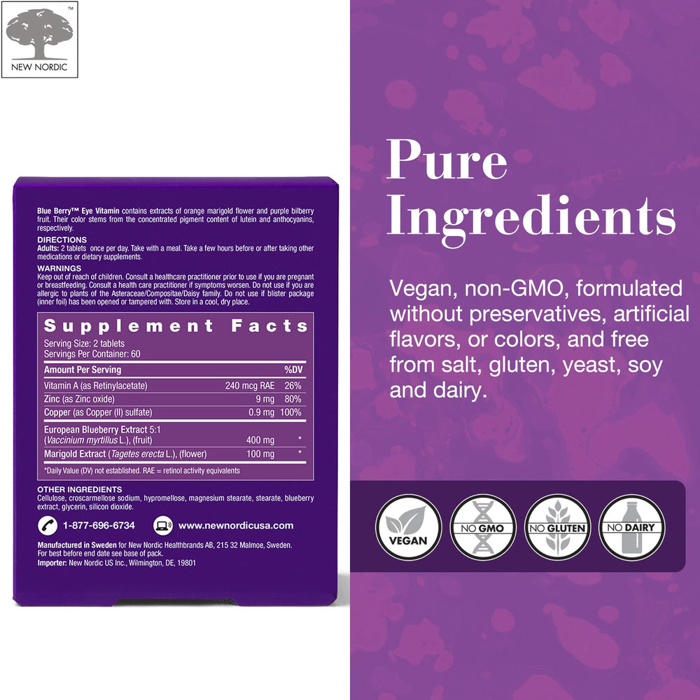 Graphic highlighting extra strength macular pigment support from blueberry extract