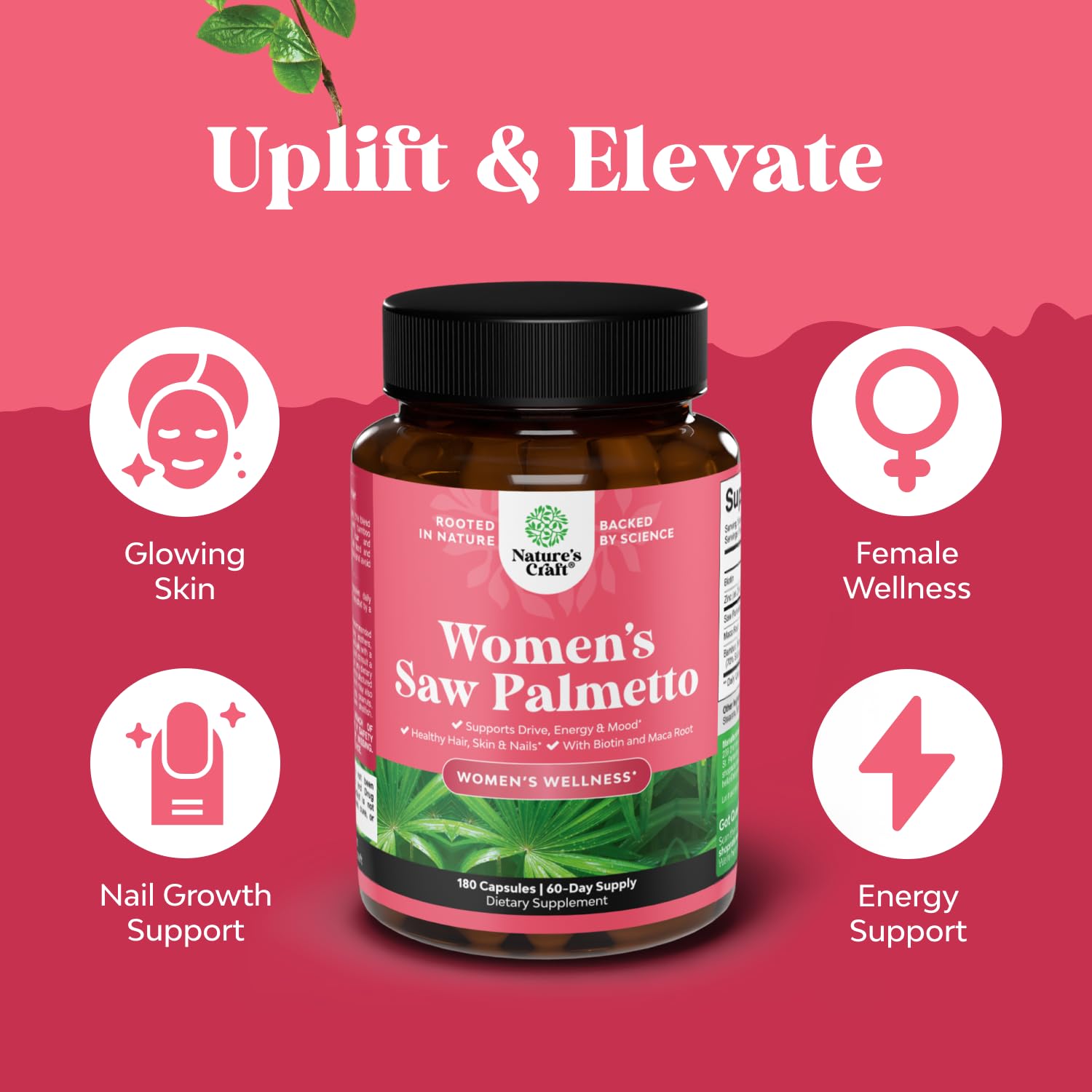 Close-up of Saw Palmetto capsules showing 500mg dose