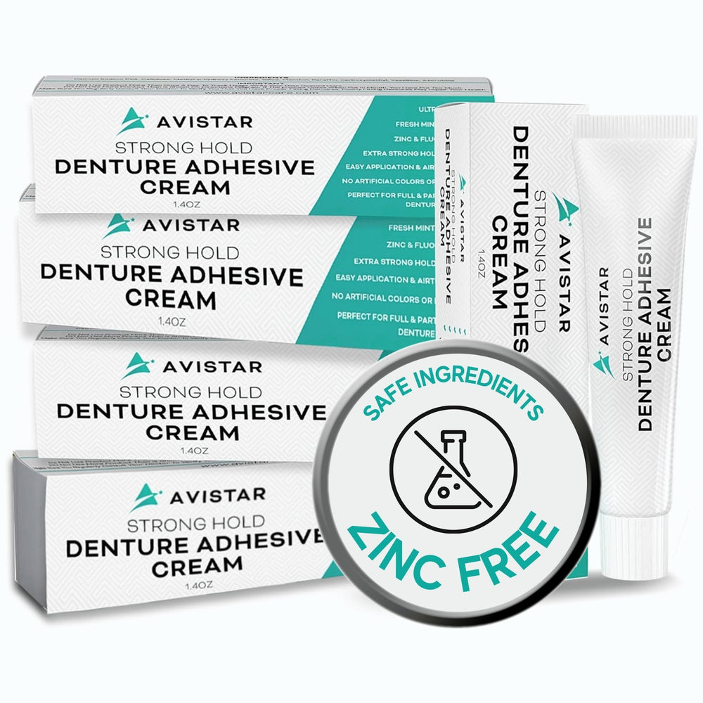 Front view of 7-ounce tube of extra strong denture adhesive cream