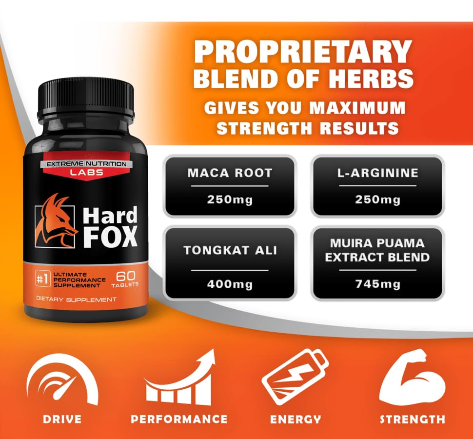 Hard Fox packaging box indicating 60 count supply for training routines