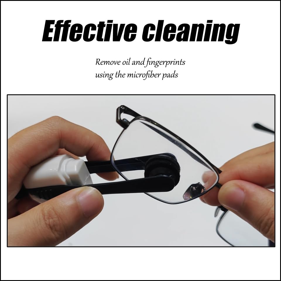 Eyeglasses cleaner kit displayed with components