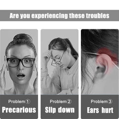 Anti-slip knitted cotton eyeglass ear grips prevent slipping