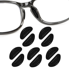 Ten black silicone eyeglasses nose pads at 1mm thickness