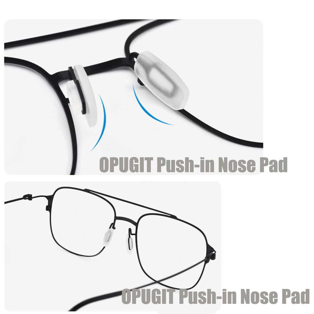Macro view of clear silicone nose pads on eyewear