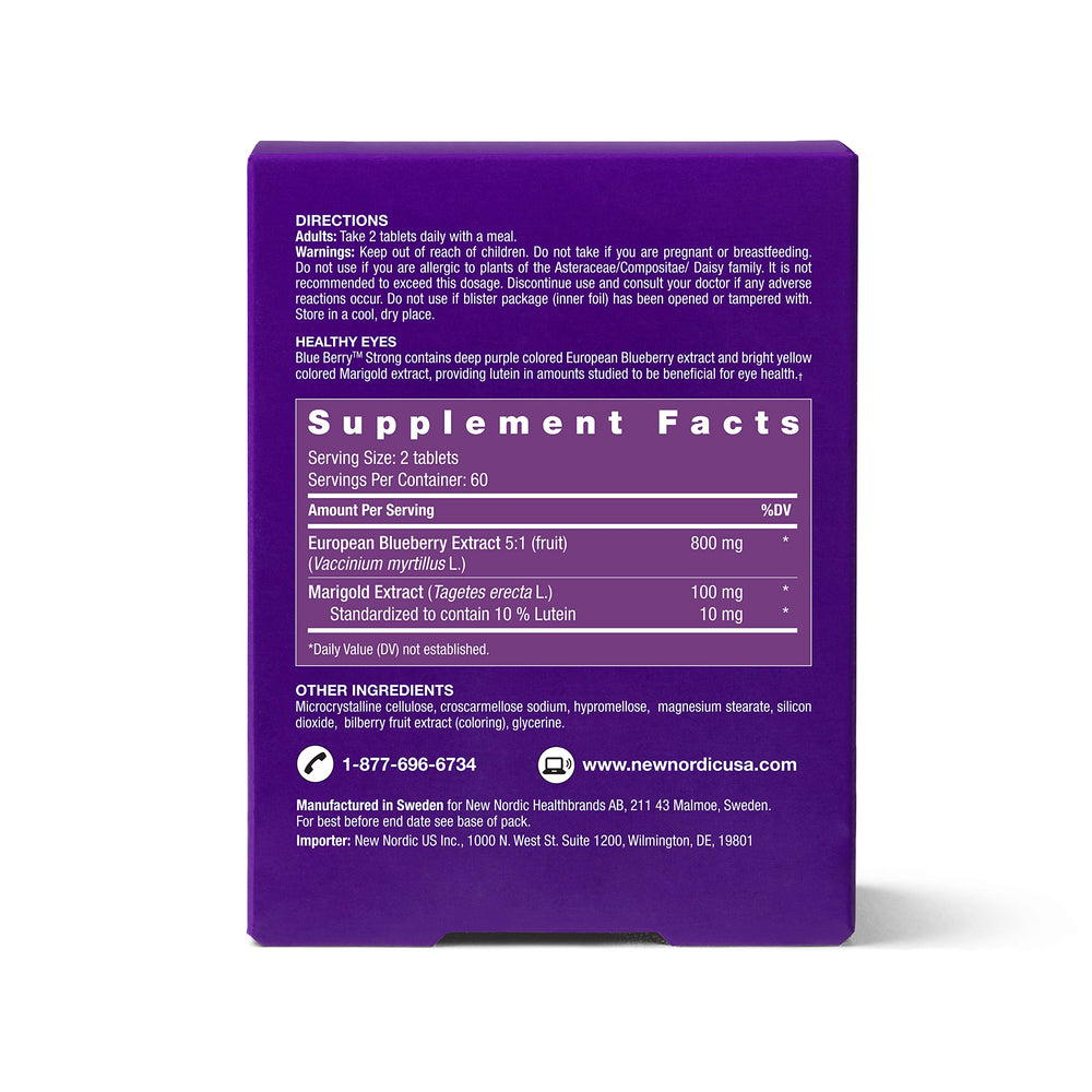 Two tablets per day recommended dose for eye health