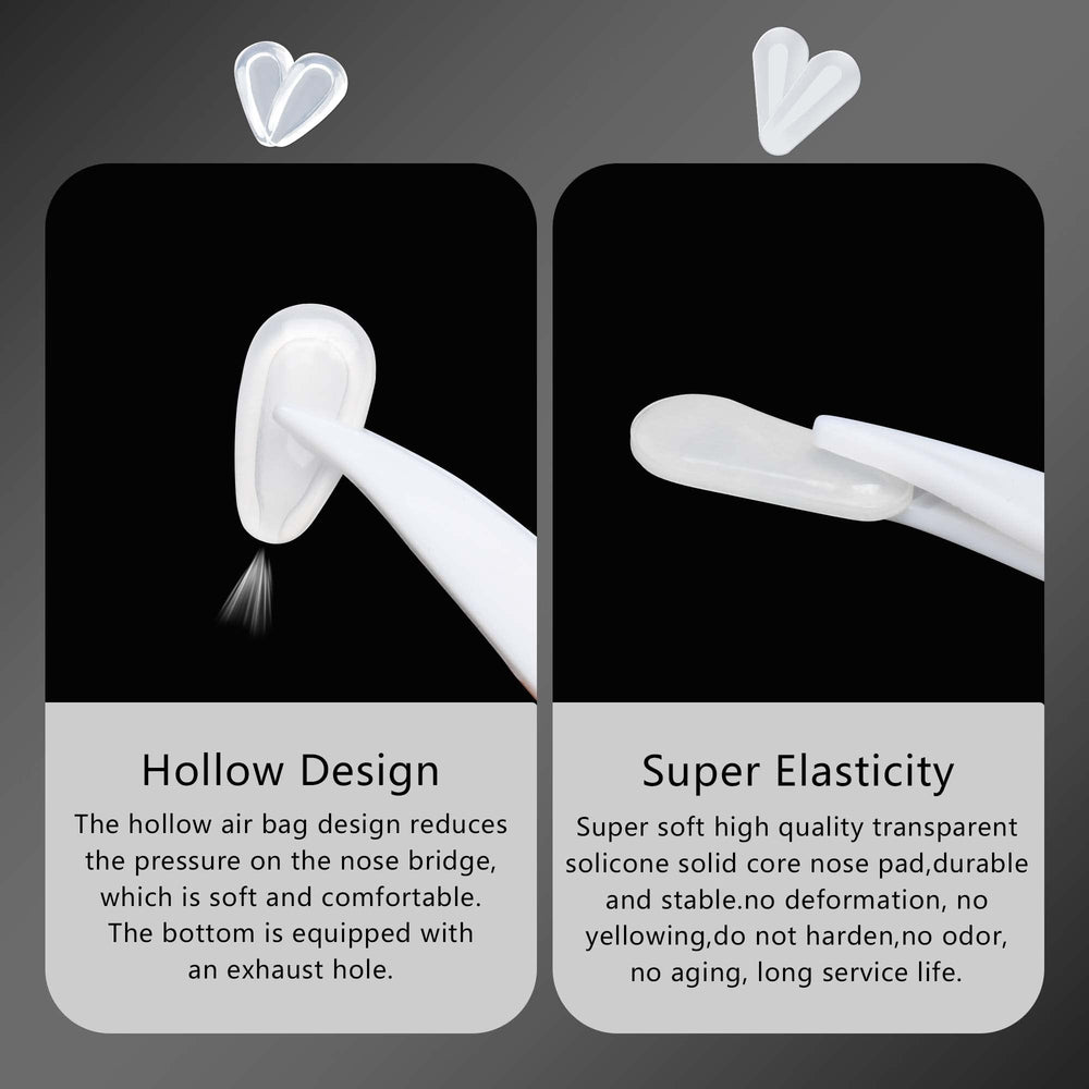 Air chamber and hard-core structure on silicone nose pads