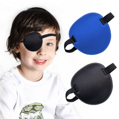 Two-pack eye patch front view in black and blue