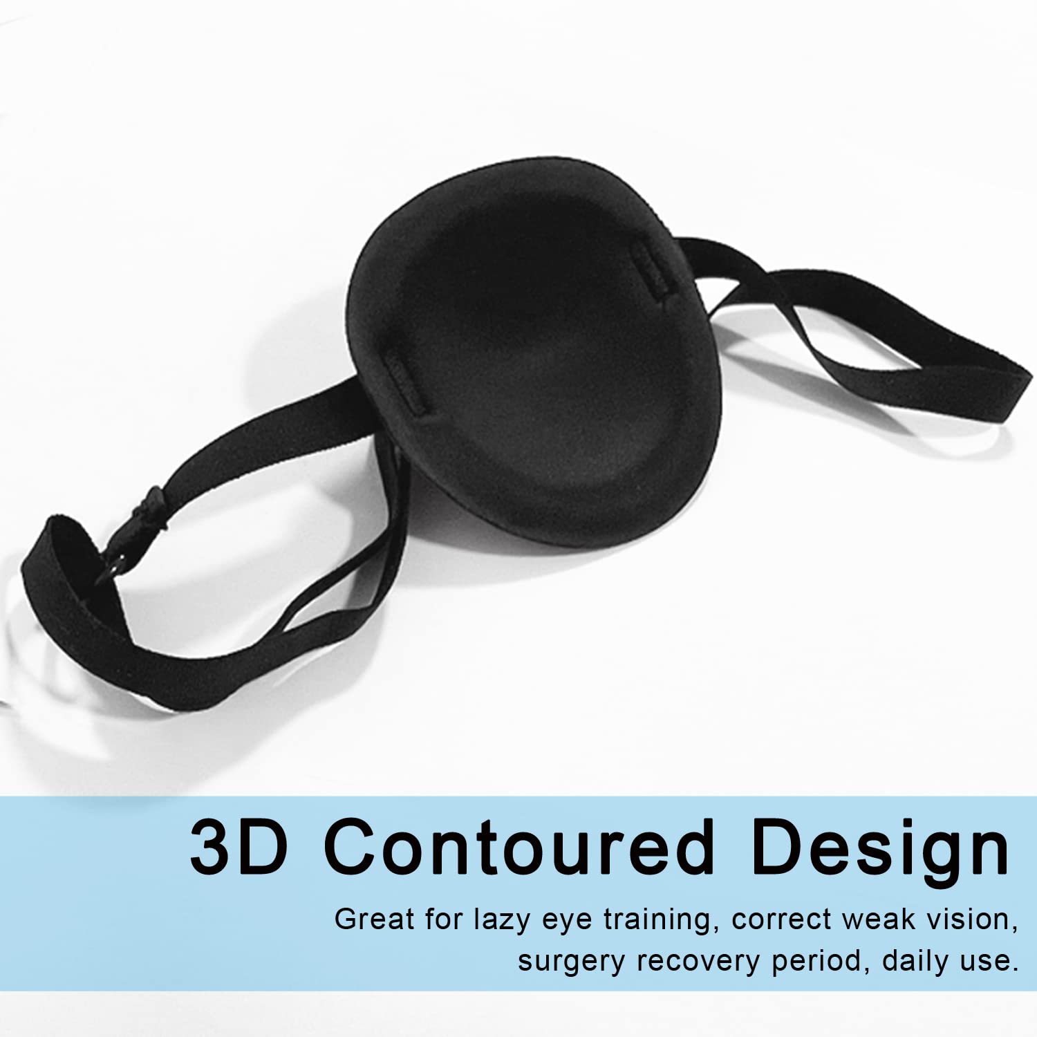 Side view of 2-pack eye patch showing color options