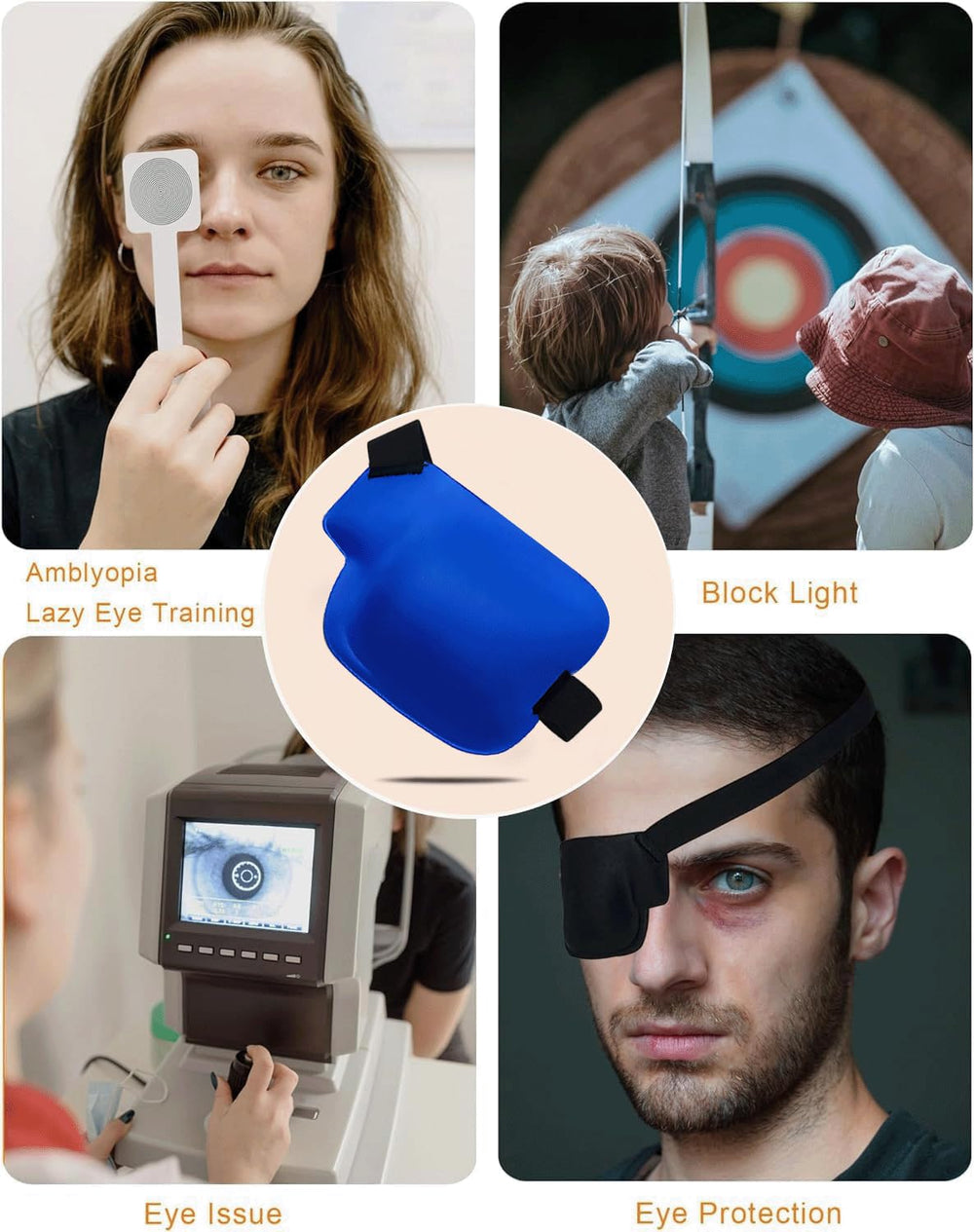 Adult wearing a 3D left-eye patch