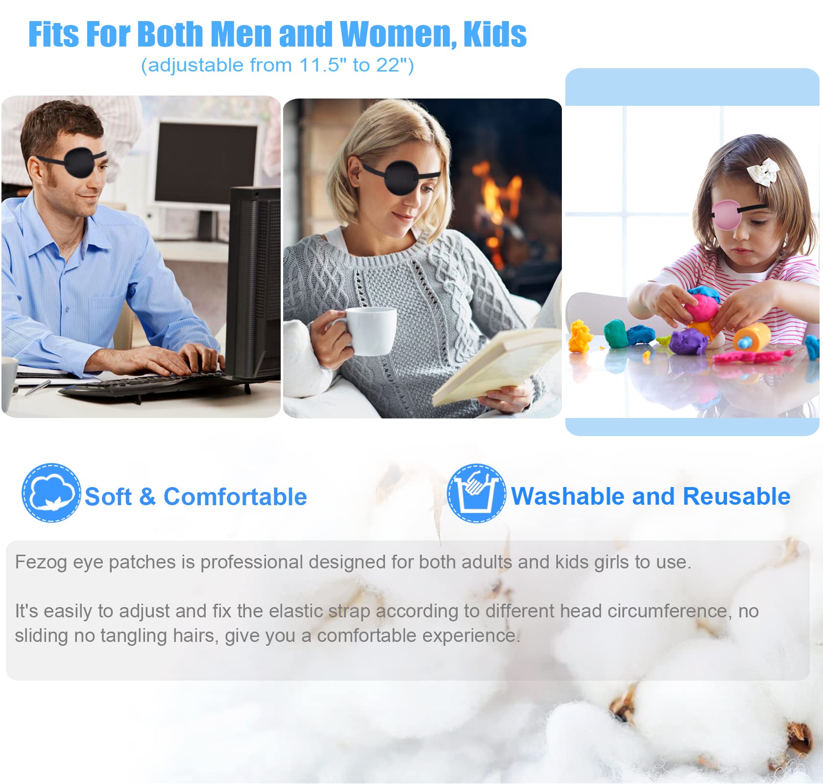 Eye patch covering full eye for amblyopia treatment